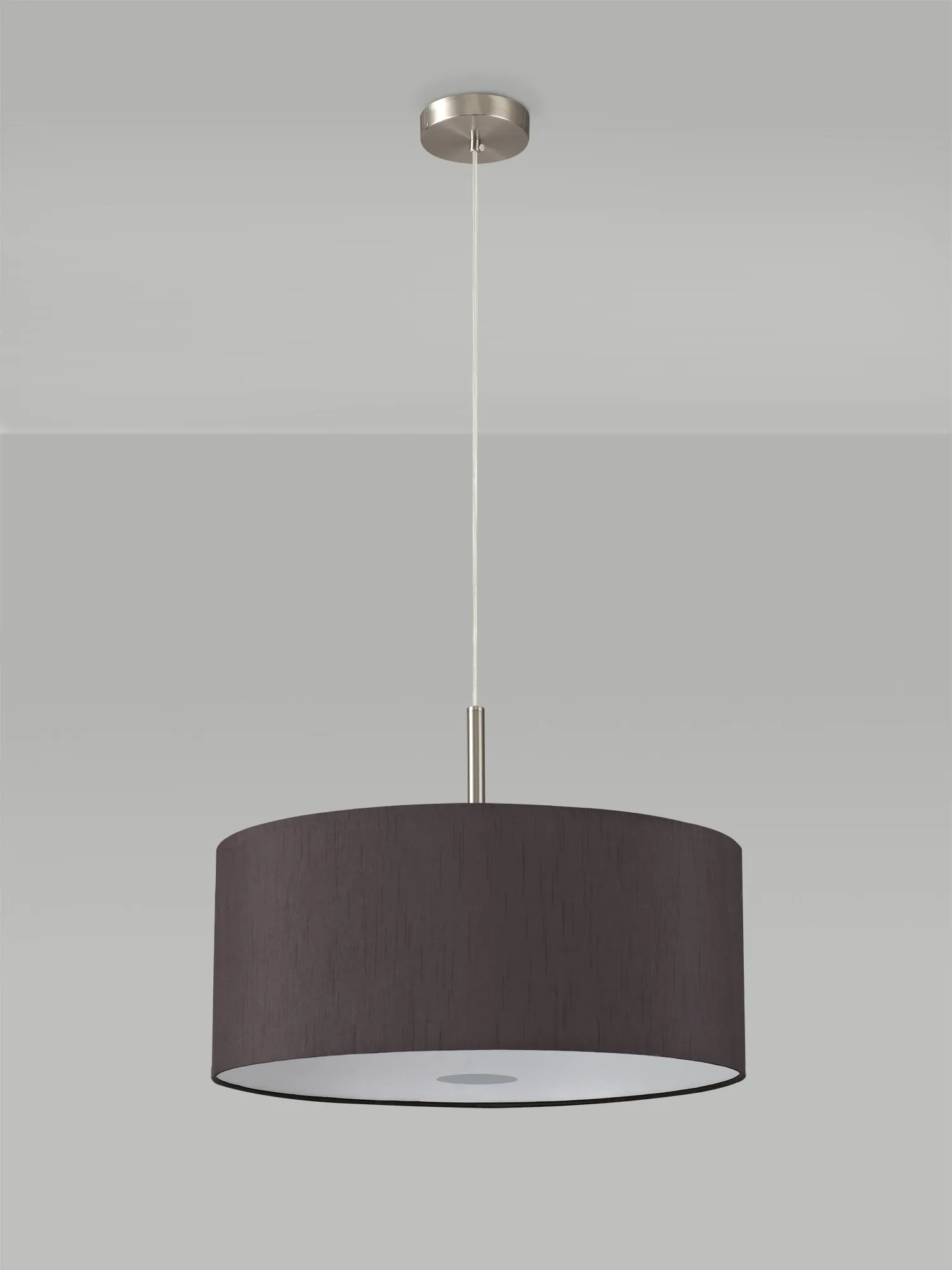 Baymont 50cm 3 Light Pendant Satin Nickel, Black, Frosted Diffuser DK0453  Deco Baymont SN BL